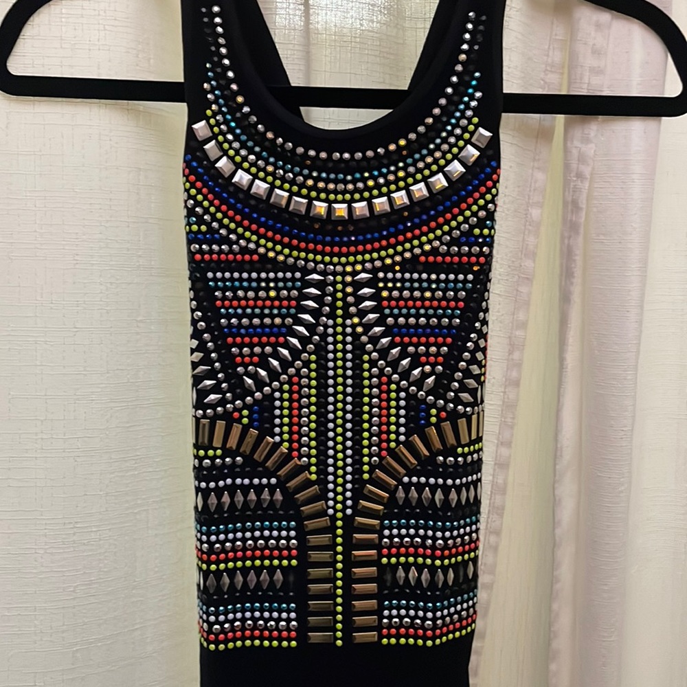 BEBE LIKE NEW JEWELED MINI DRESS. Super sexy on. Please make offers:)